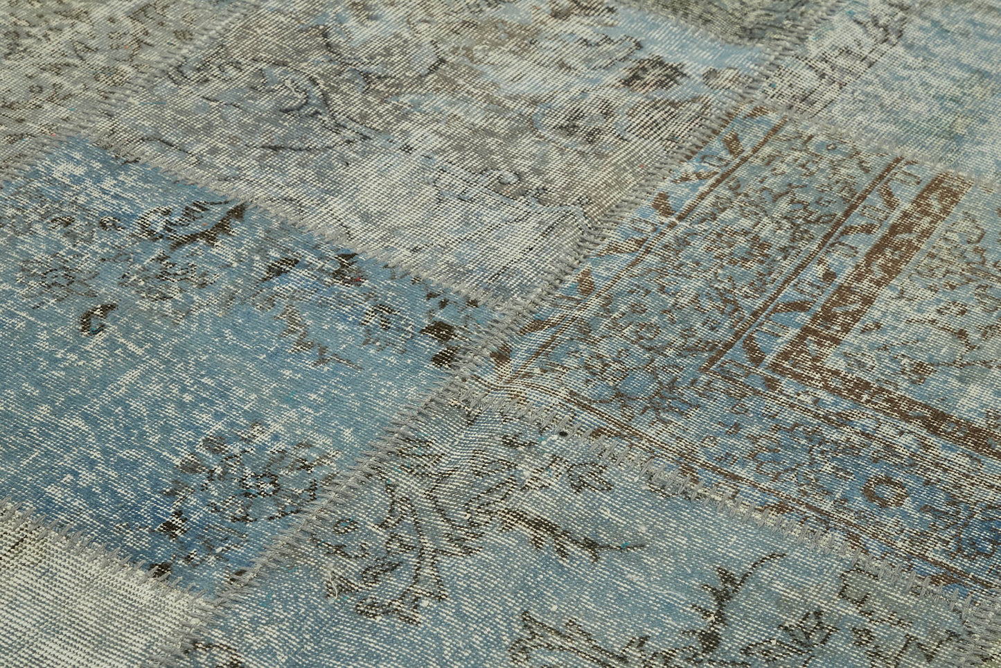 10x10 Blue Round Patchwork Rug - 46131