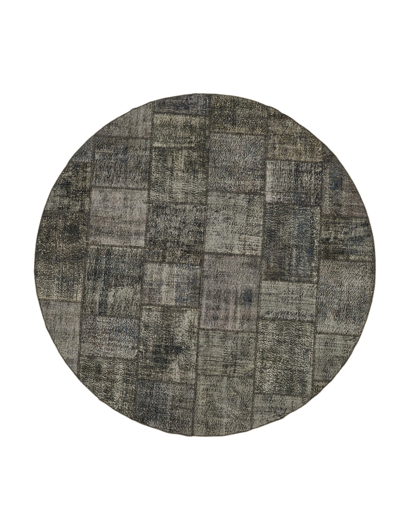 10x10 Grey Round Patchwork Rug - 46133