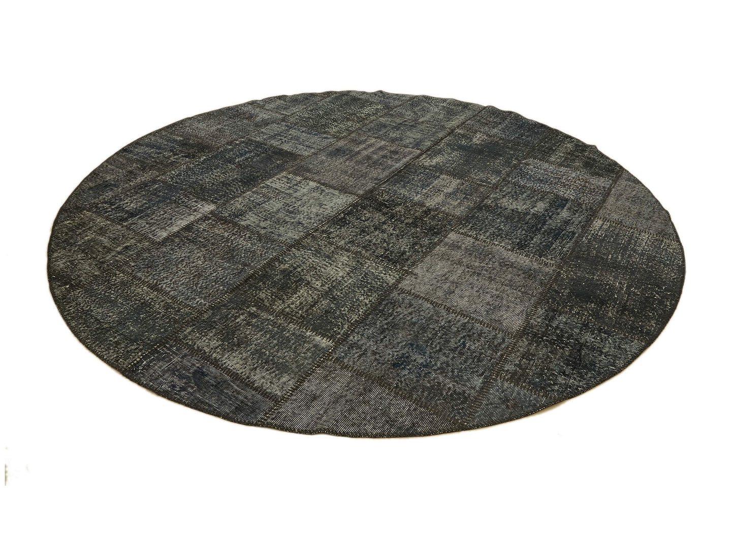 10x10 Grey Round Patchwork Rug - 46133