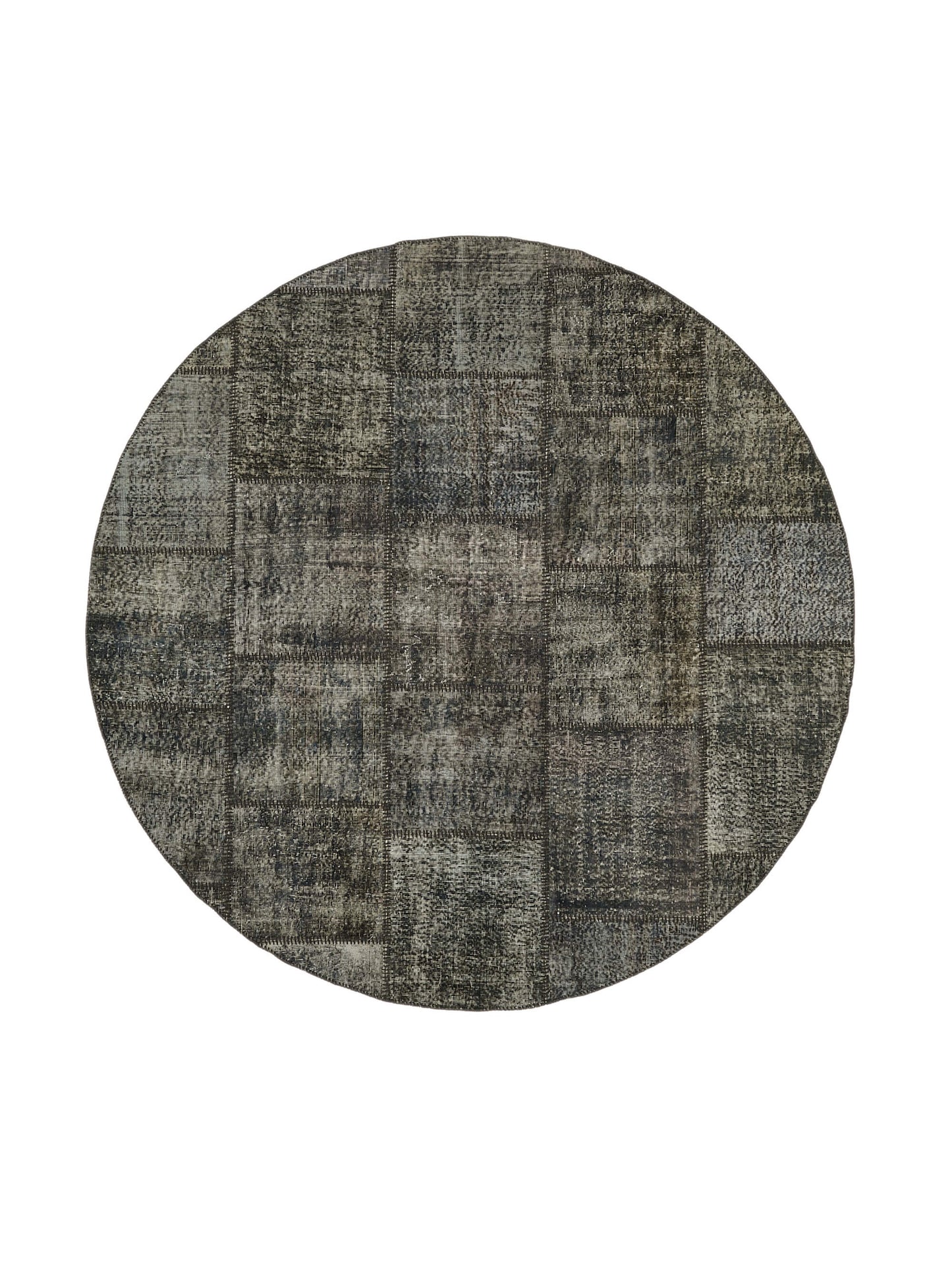 8x8 Grey Round Patchwork Rug - 46136