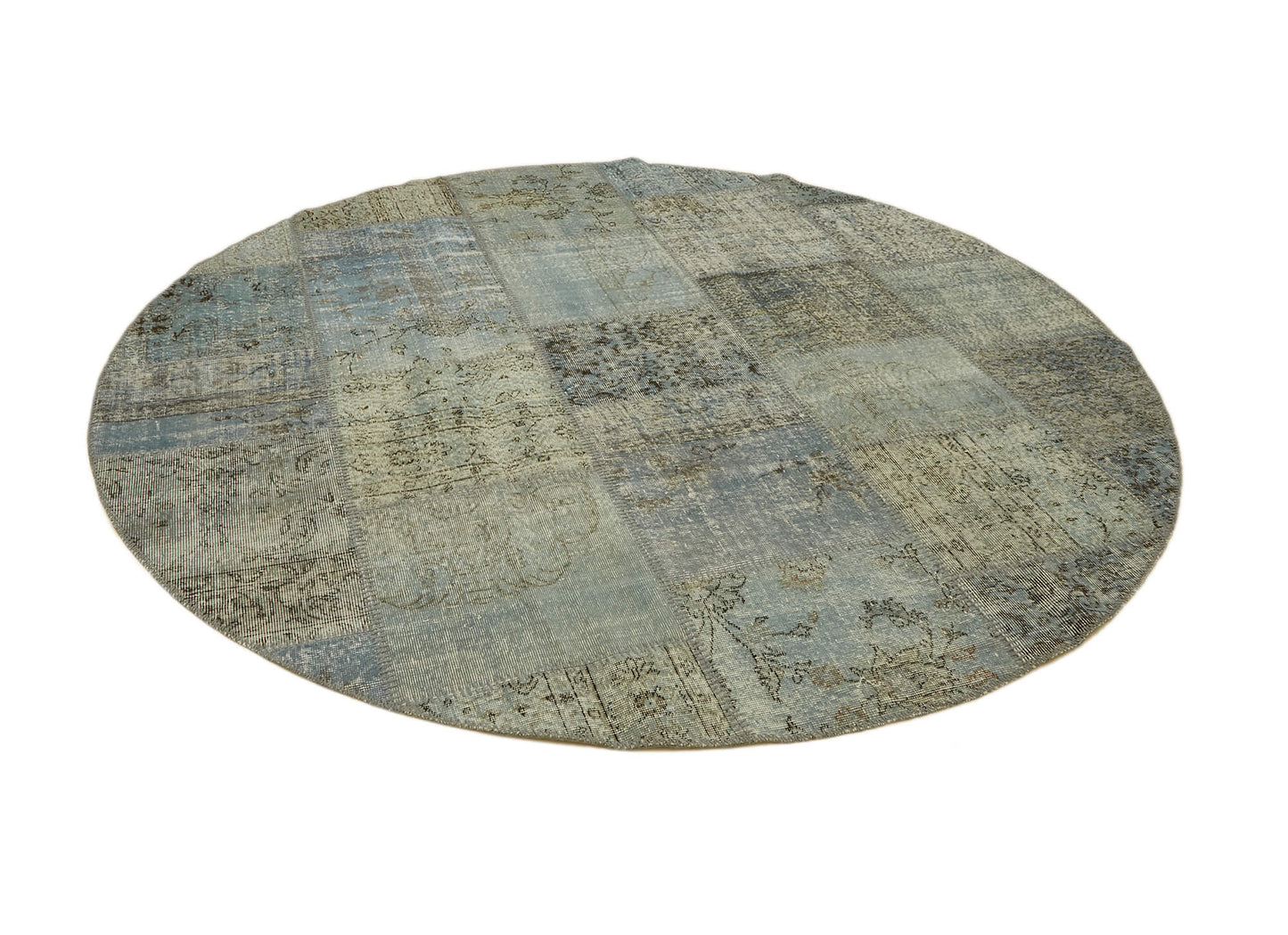 8x8 Blue Round Patchwork Rug - 46137