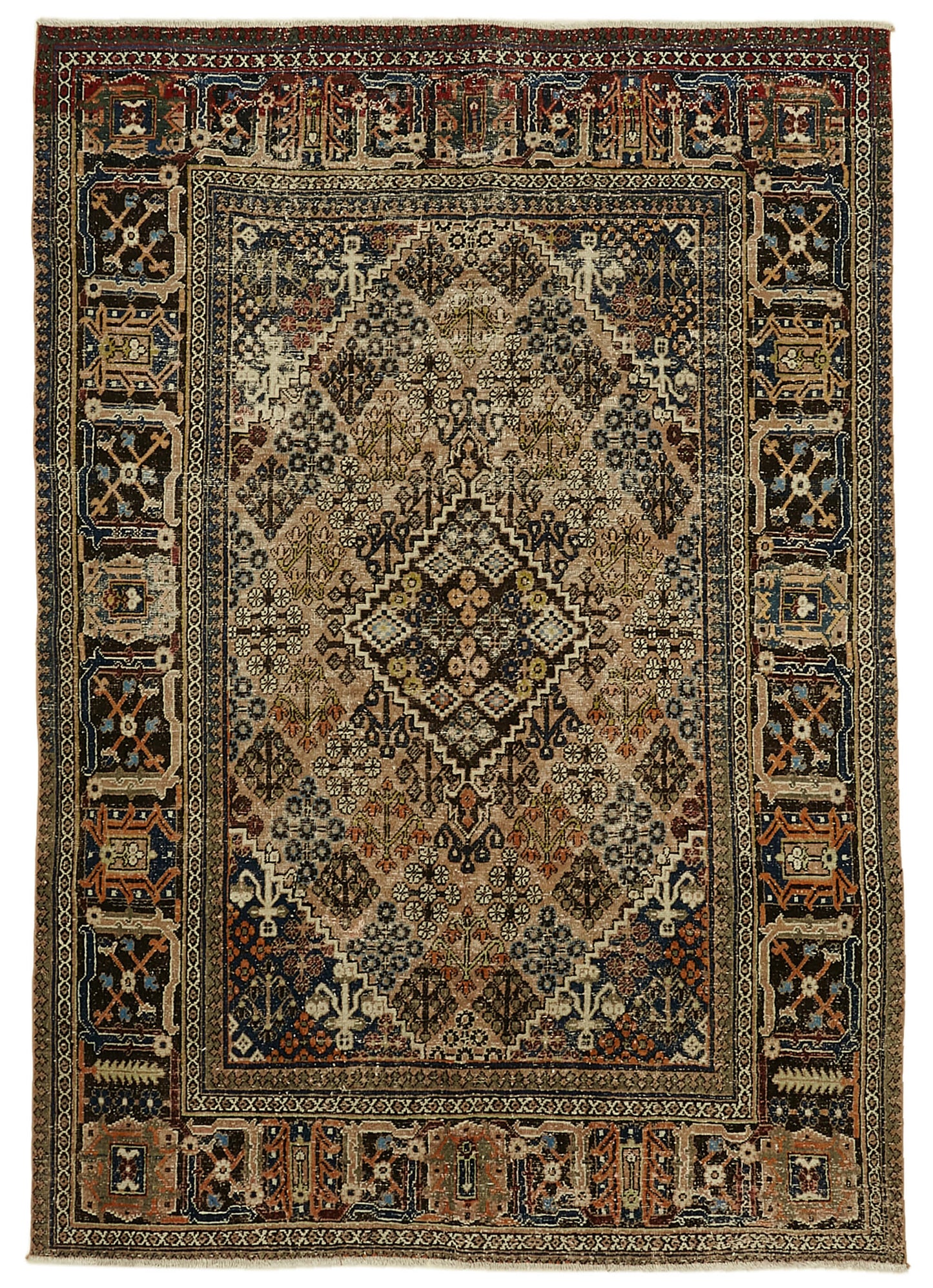 7x10 Beige Vintage Large Area Rug - 46141