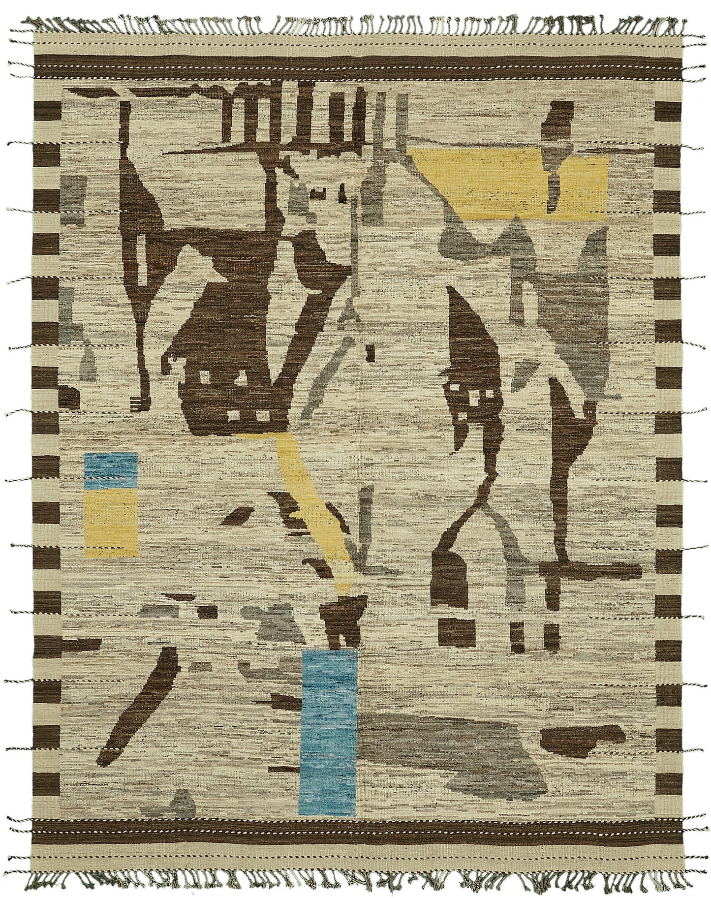 9x12 Beige Modern Tribal Rug - 46210