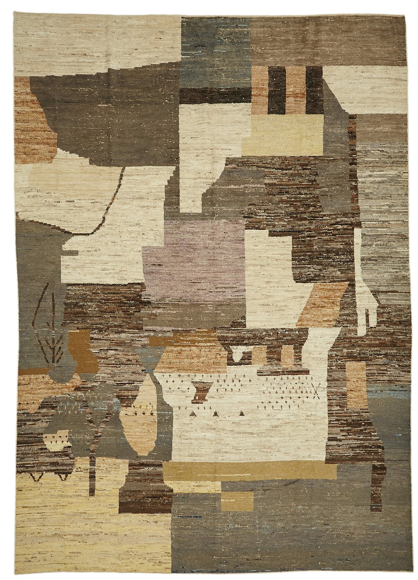 12x17 Beige Modern Tribal Rug - 46211