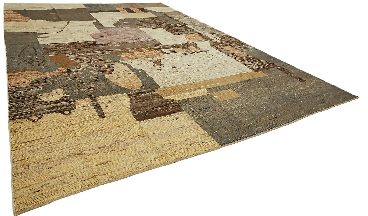 12x17 Beige Modern Tribal Rug - 46211