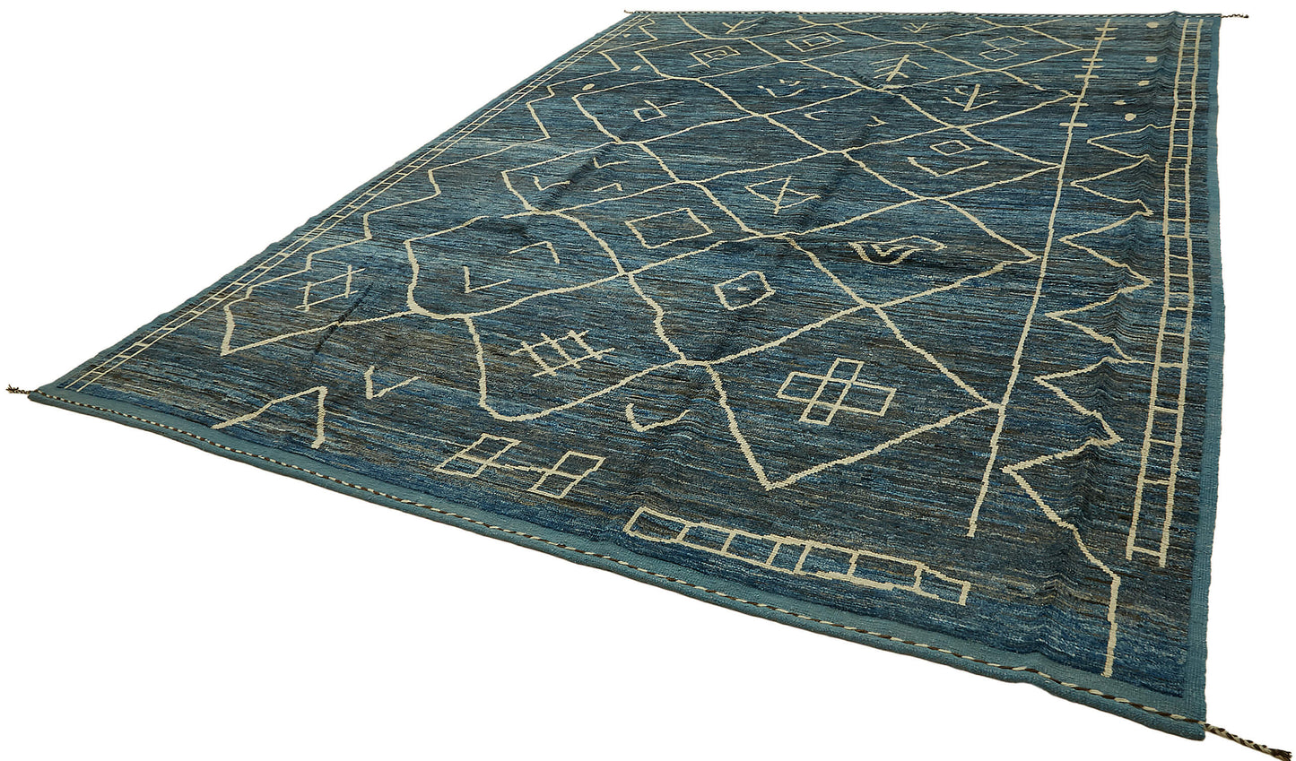 11x14 Blue Modern Tribal Rug - 46214