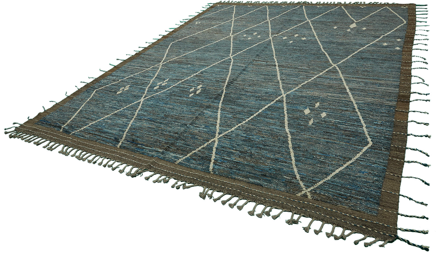 9x13 Blue Modern Tribal Rug - 46221