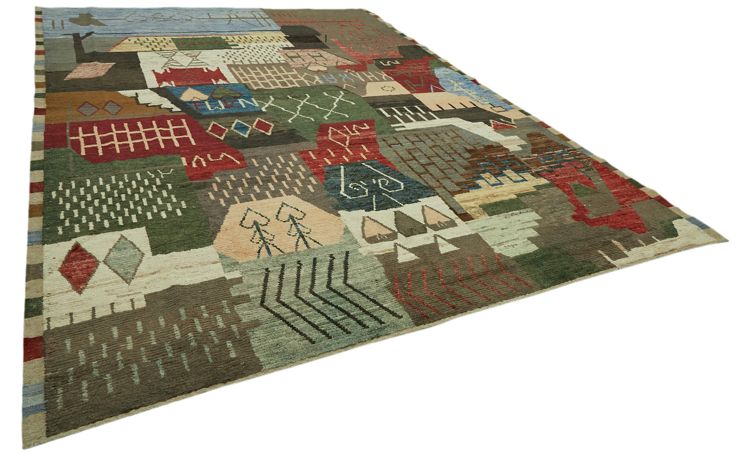 10x14 Multicolor Modern Tribal Rug - 46228