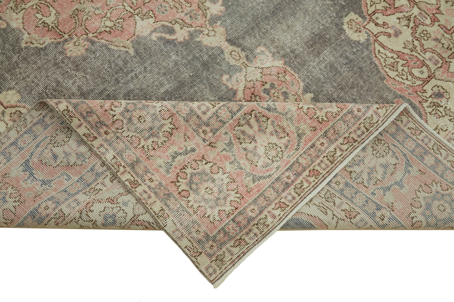 7x11 Beige Turkish Vintage Area Rug - 46321