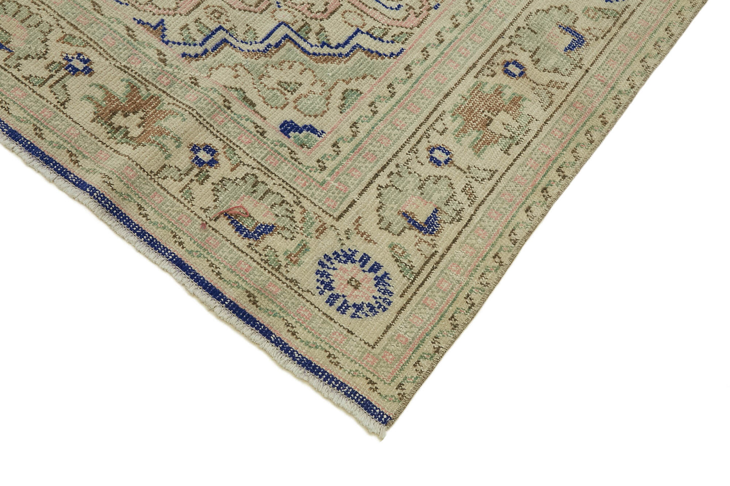 7x11 Beige Turkish Vintage Area Rug - 46322