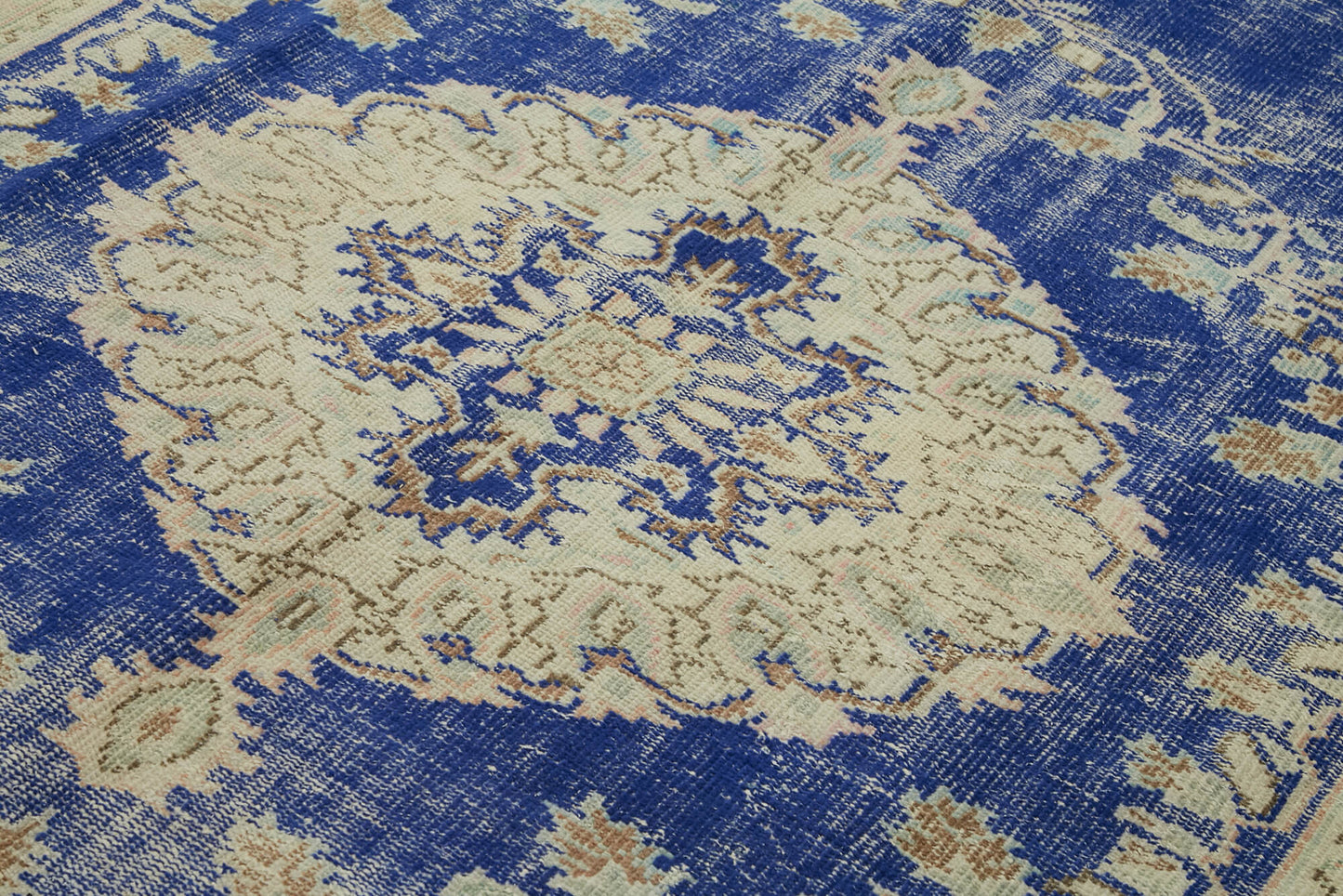 7x11 Beige Turkish Vintage Area Rug - 46322