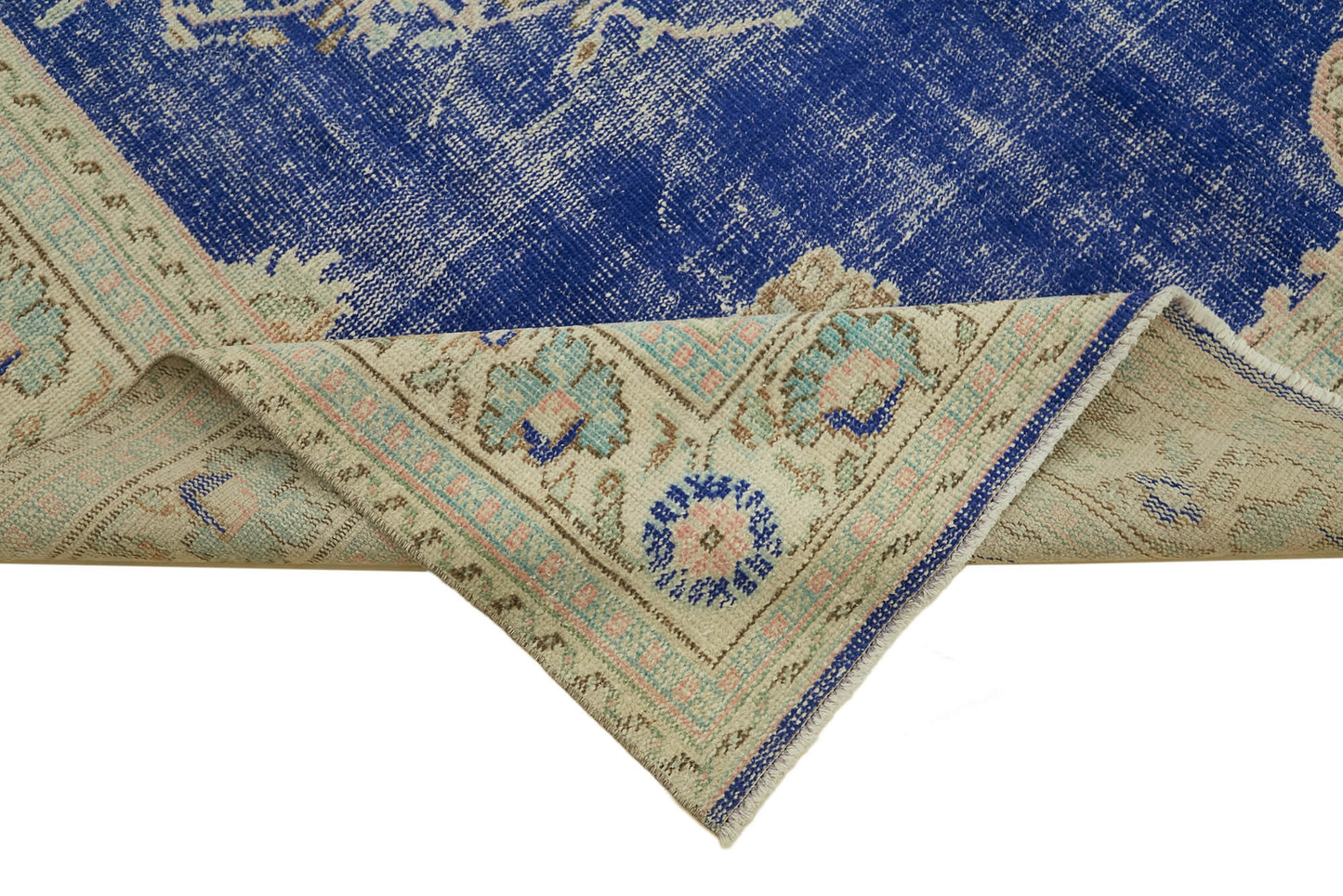 7x11 Beige Turkish Vintage Area Rug - 46322