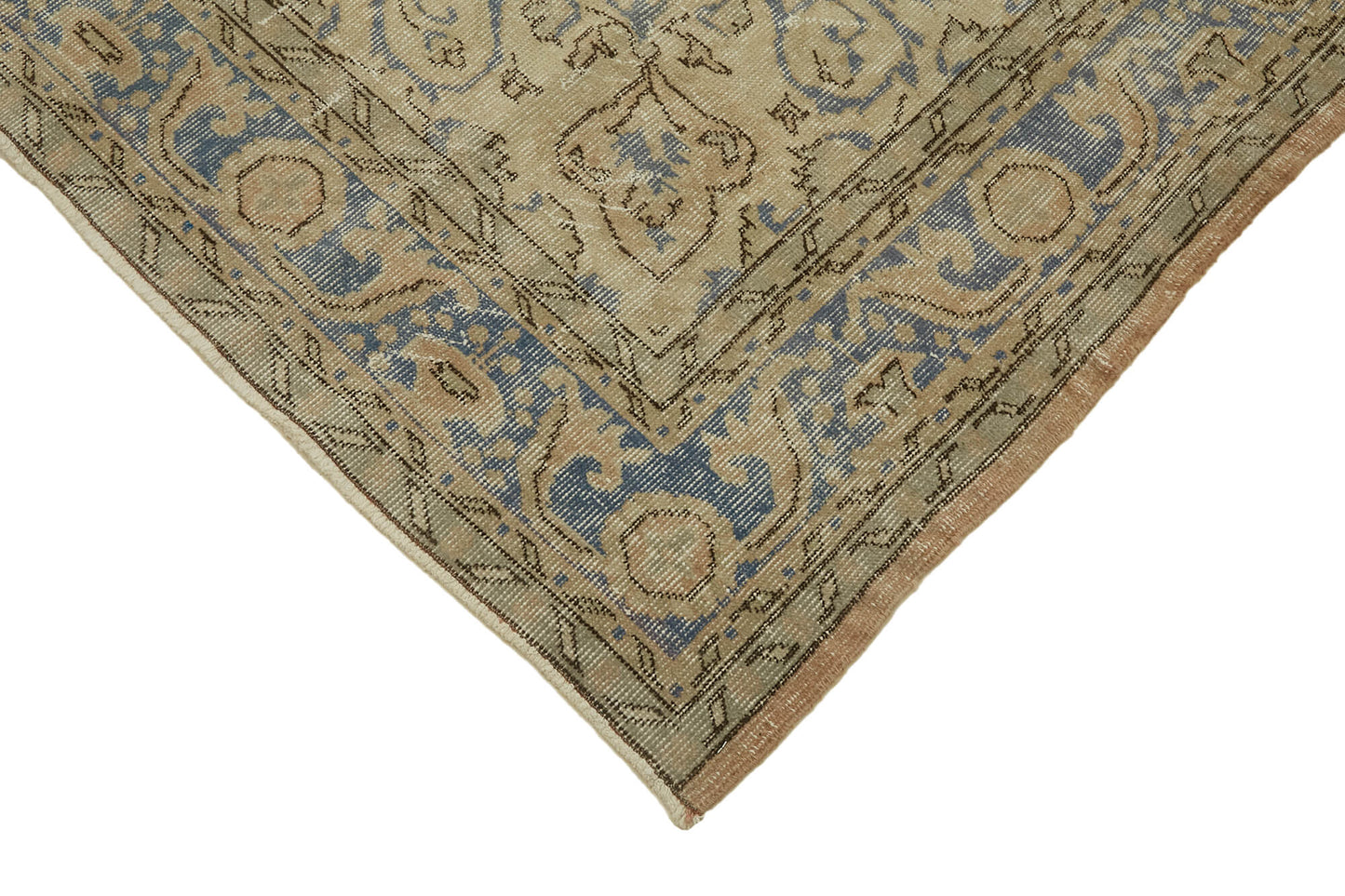 7x10 Beige Turkish Vintage Area Rug - 46326