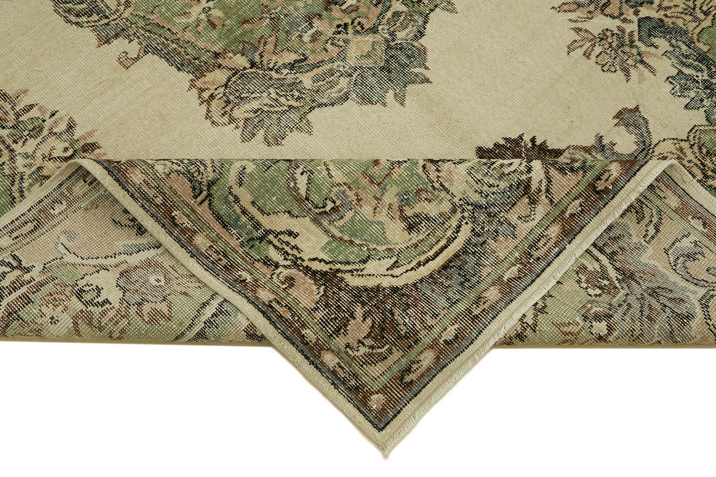 6x10 Beige Turkish Vintage Area Rug - 46329