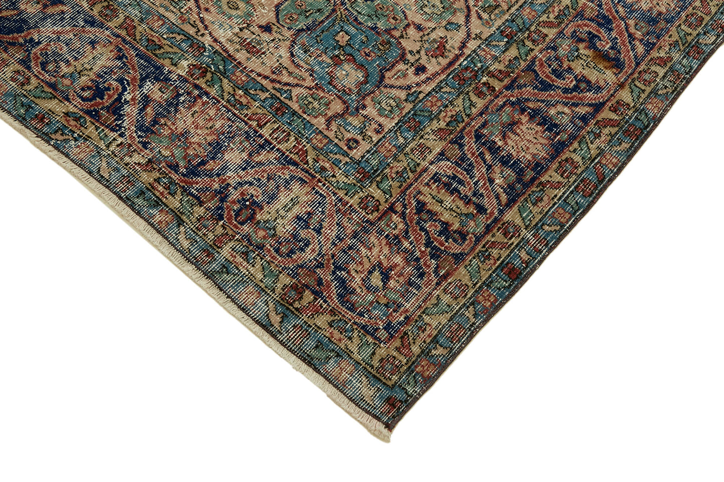 7x10 Beige Turkish Vintage Area Rug - 46330
