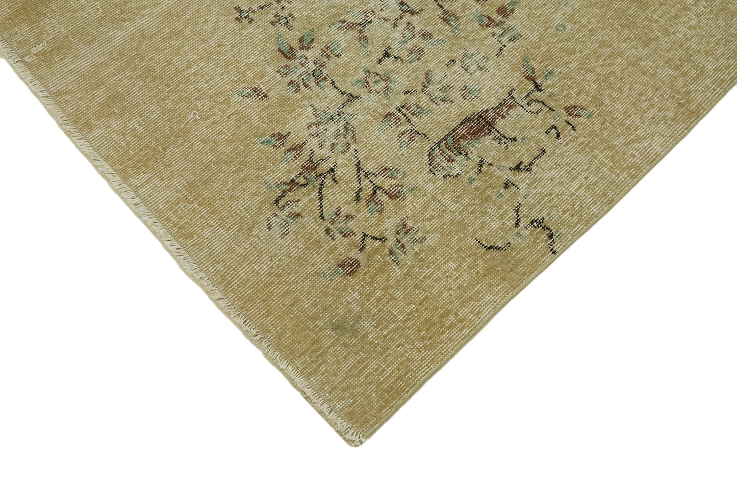 7x10 Beige Turkish Vintage Area Rug - 46331