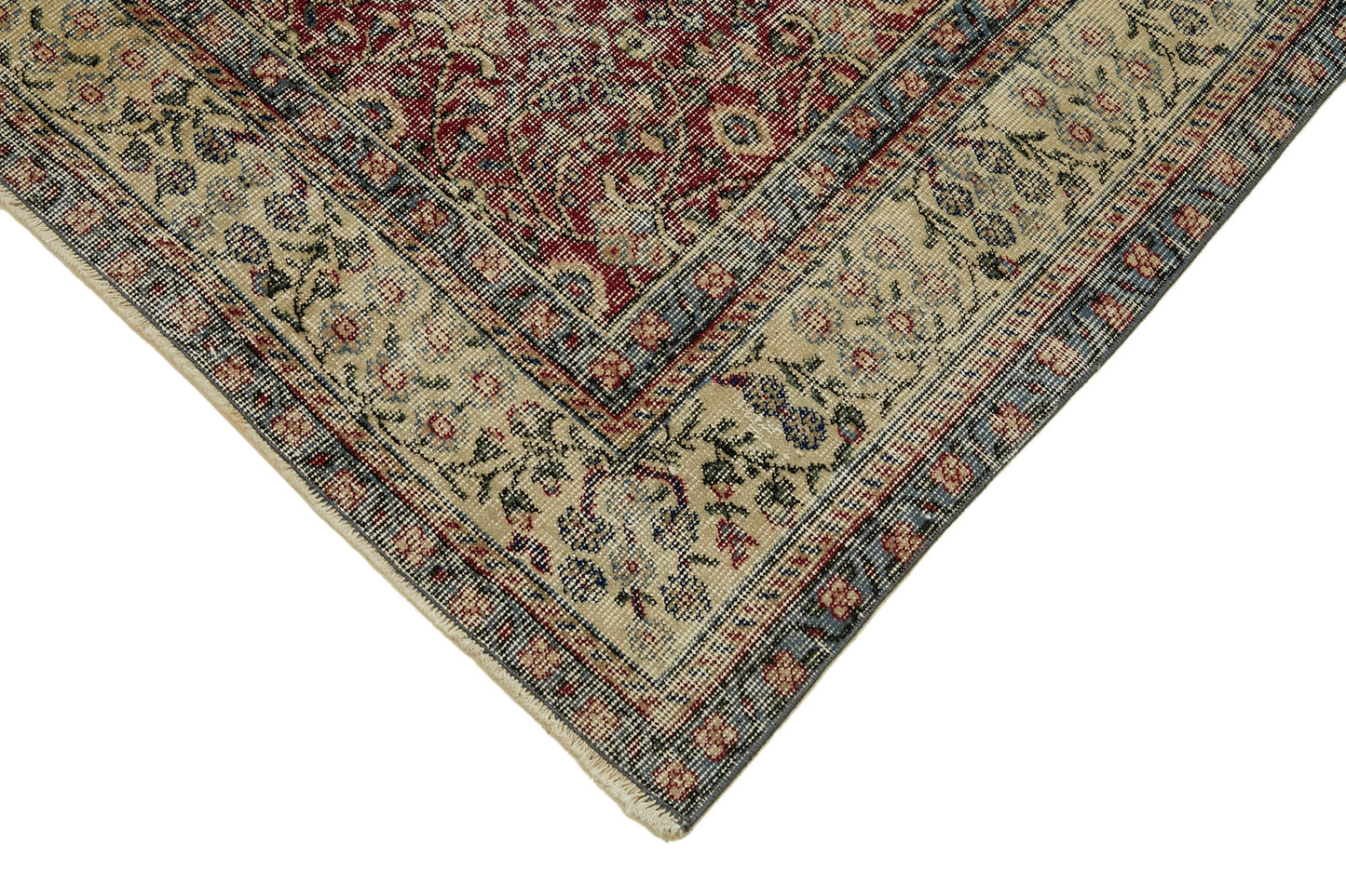 7x10 Beige Turkish Vintage Area Rug - 46332