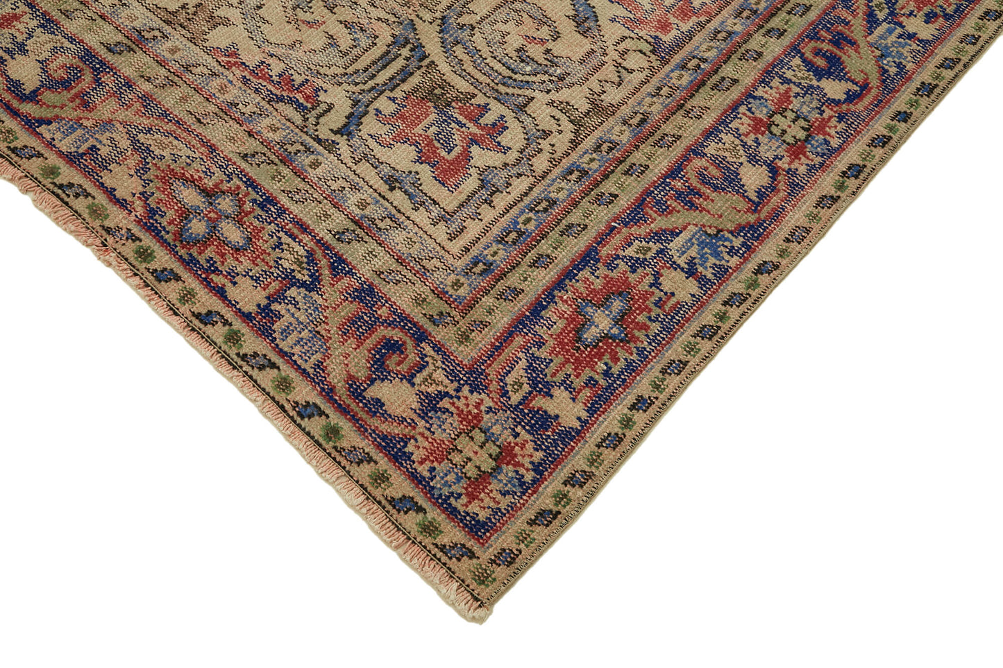 7x10 Beige Turkish Vintage Area Rug - 46333