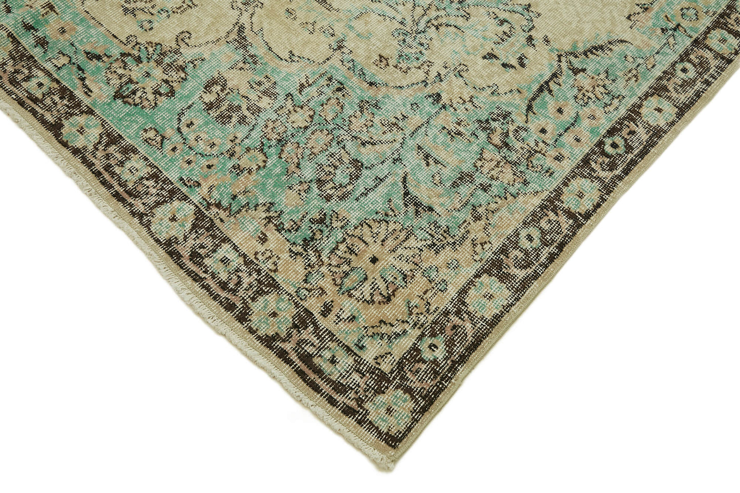 6x10 Beige Turkish Vintage Area Rug - 46336