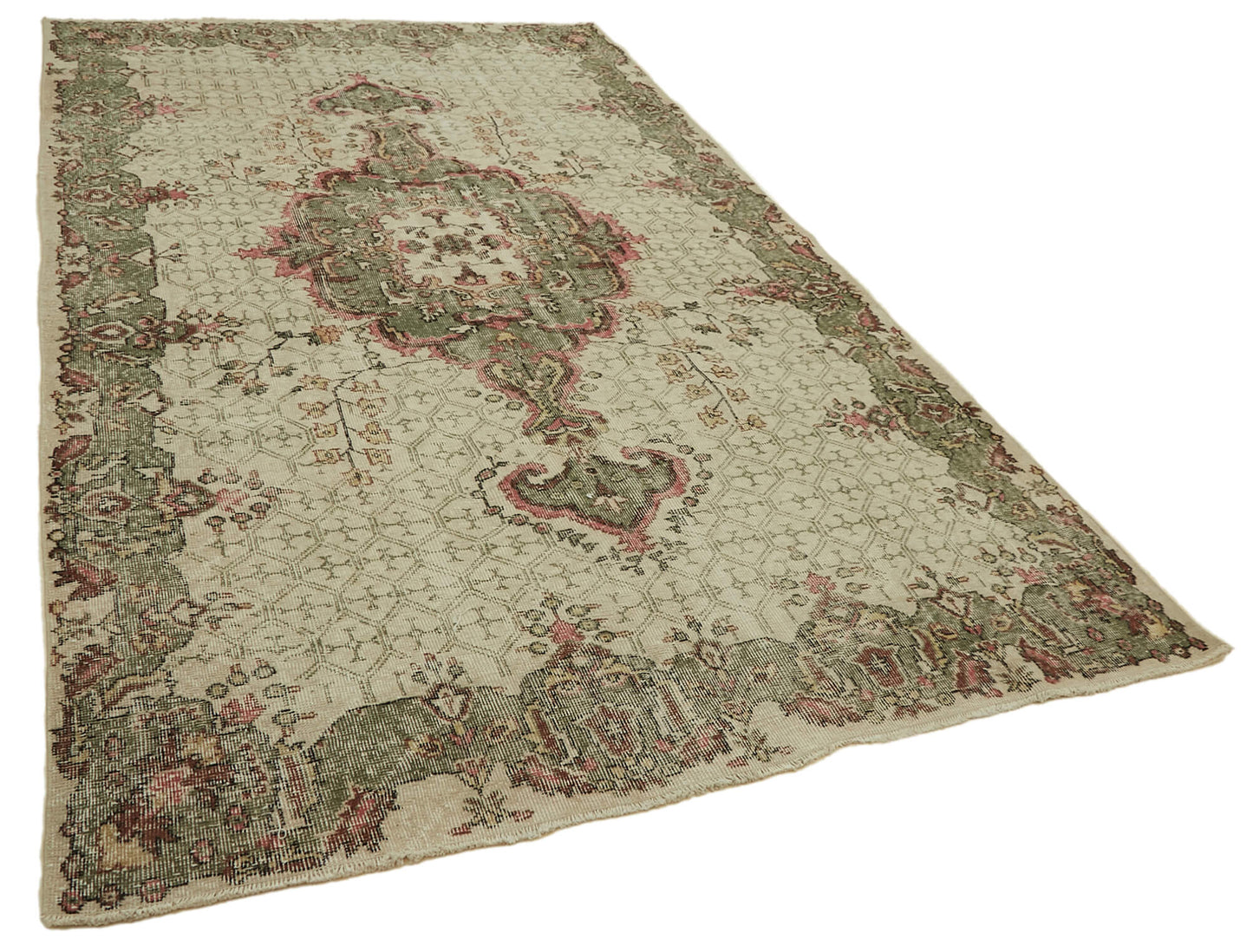 6x10 Beige Turkish Vintage Area Rug - 46337