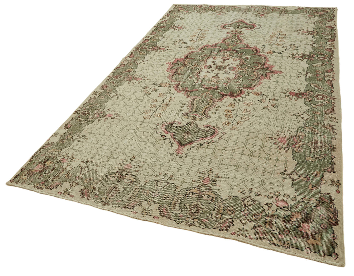6x10 Beige Turkish Vintage Area Rug - 46337