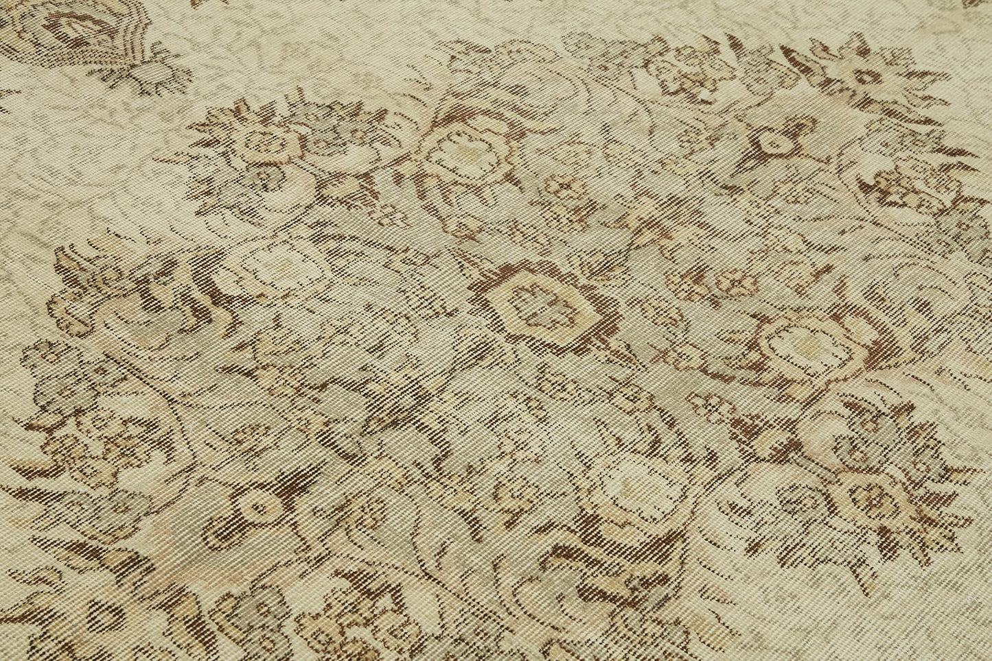 7x10 Beige Turkish Vintage Area Rug - 46340