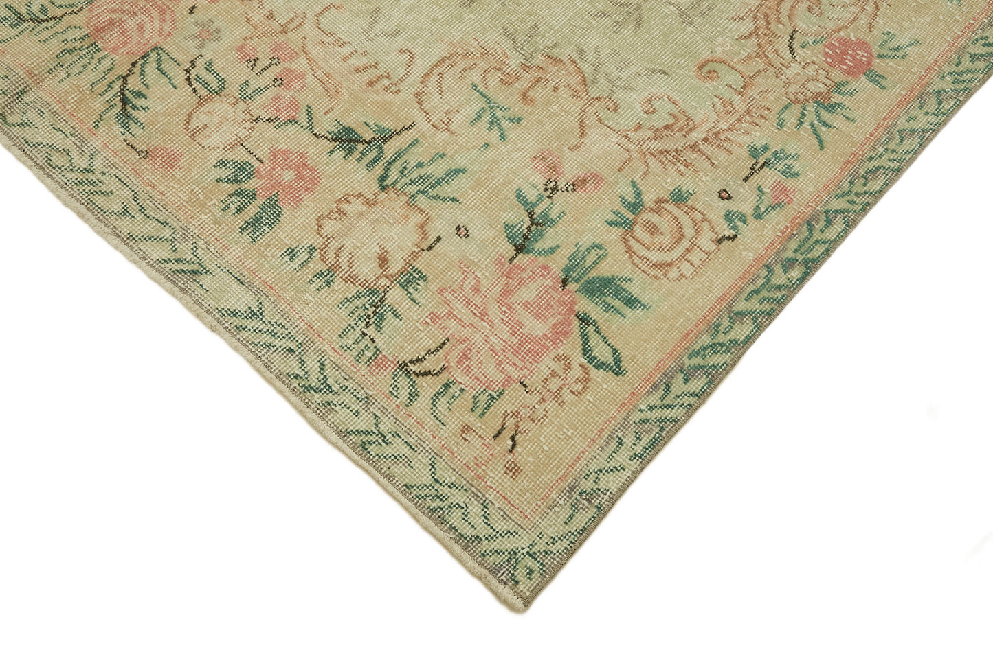 6x10 Beige Turkish Vintage Area Rug - 46341