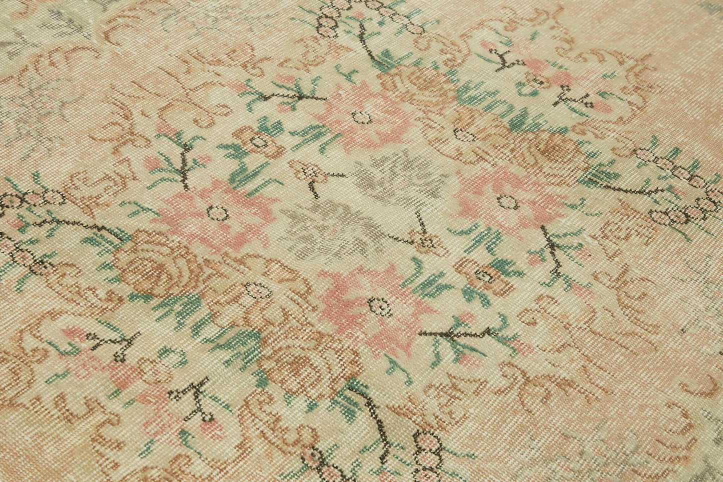 6x10 Beige Turkish Vintage Area Rug - 46341