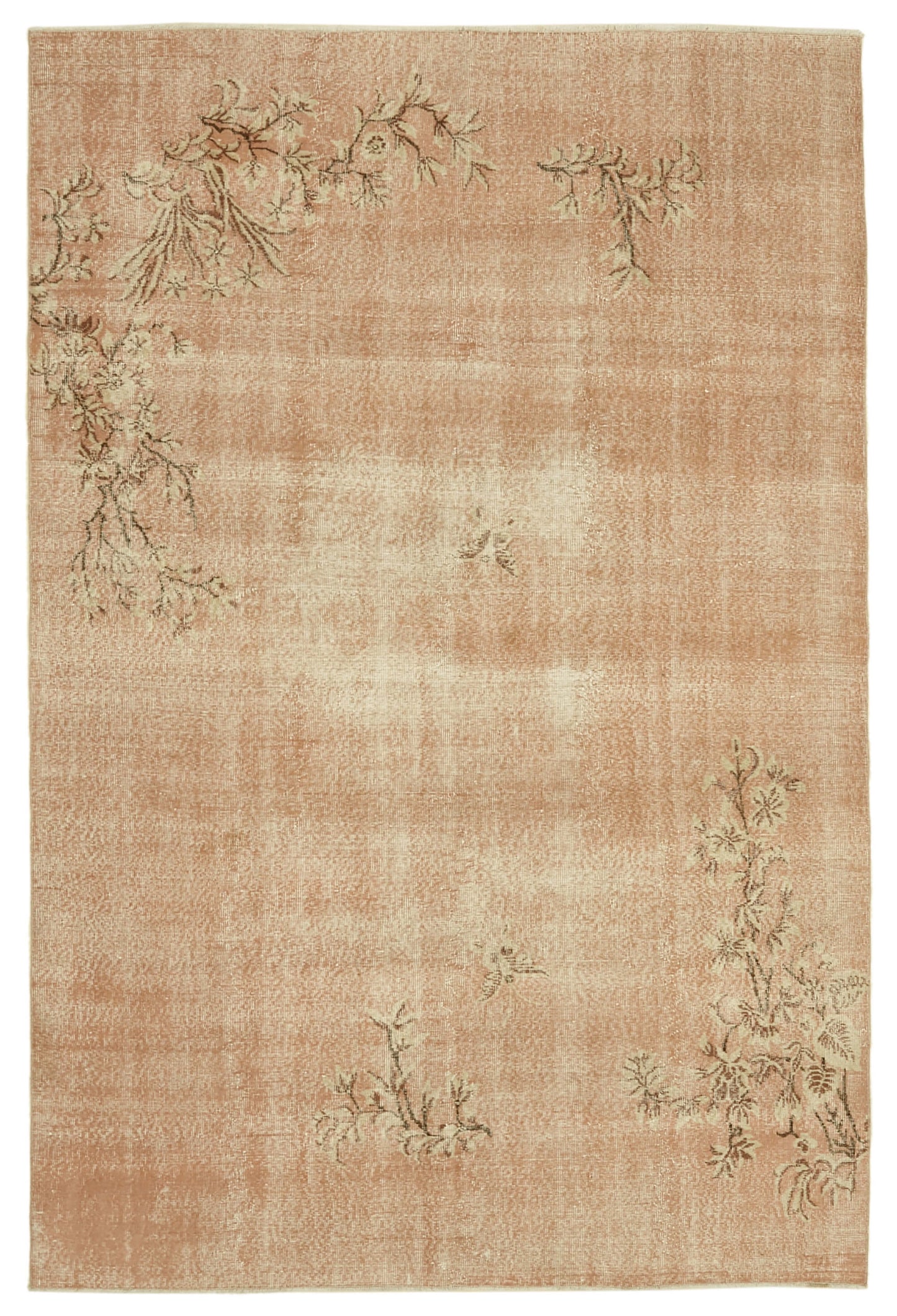 7x10 Beige Turkish Vintage Area Rug - 46342