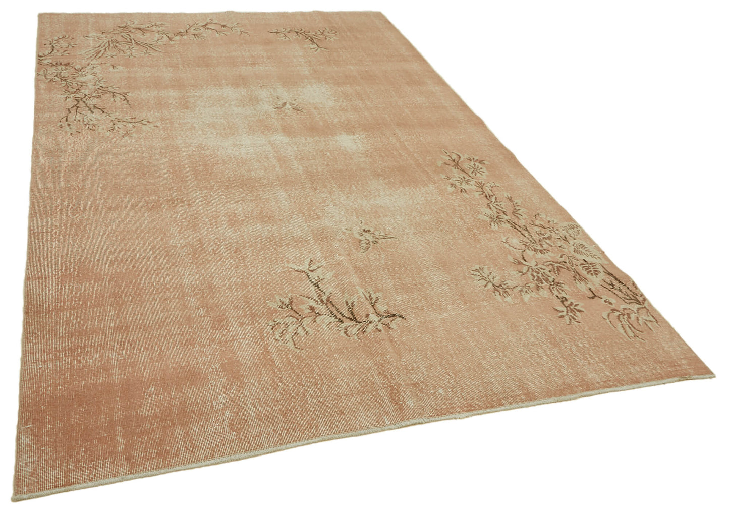 7x10 Beige Turkish Vintage Area Rug - 46342