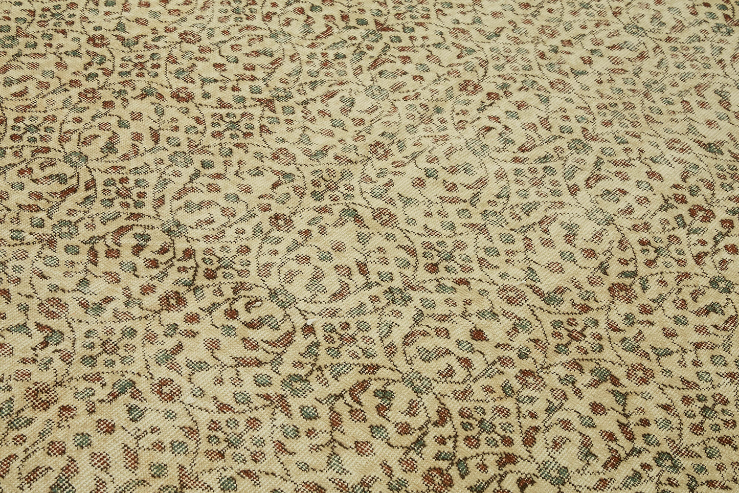 7x10 Beige Turkish Vintage Area Rug - 46343