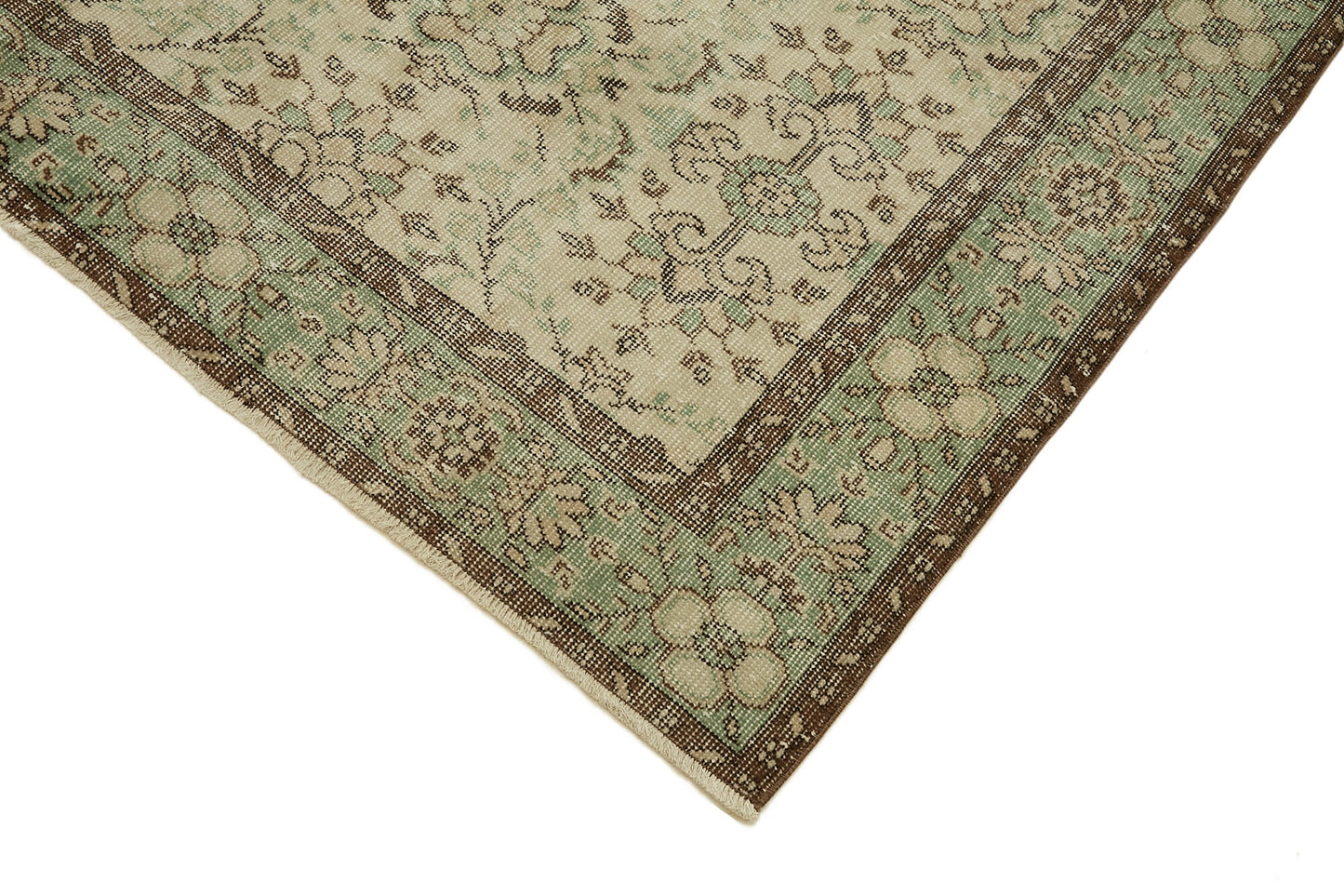 6x10 Beige Turkish Vintage Area Rug - 46352