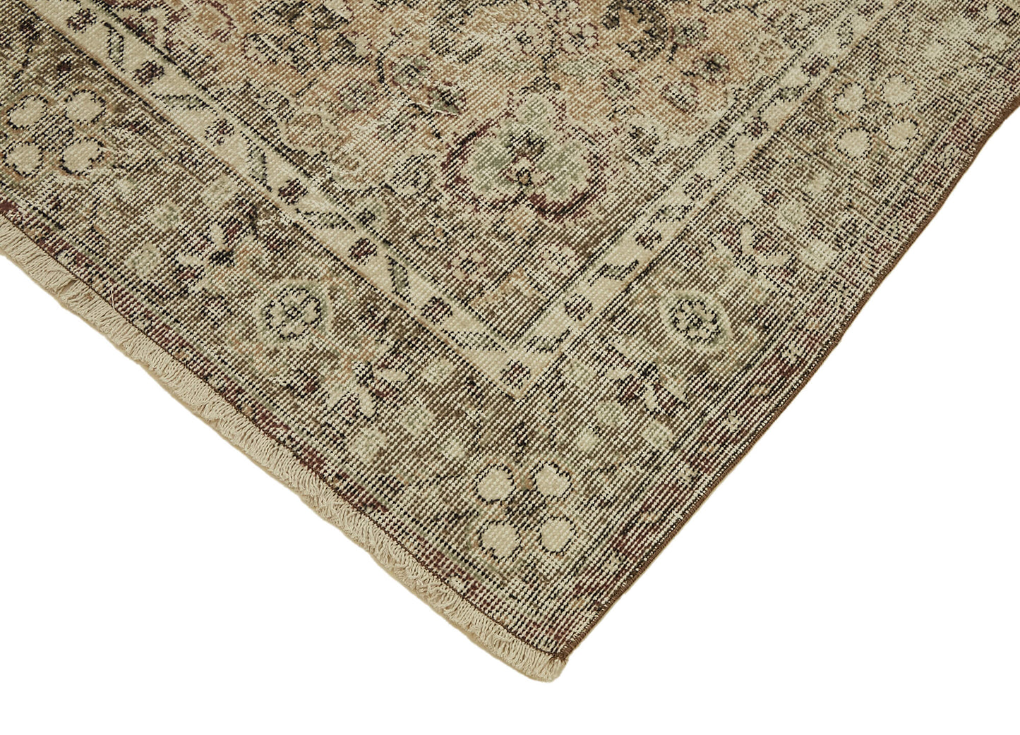 6x10 Beige Turkish Vintage Area Rug - 46354