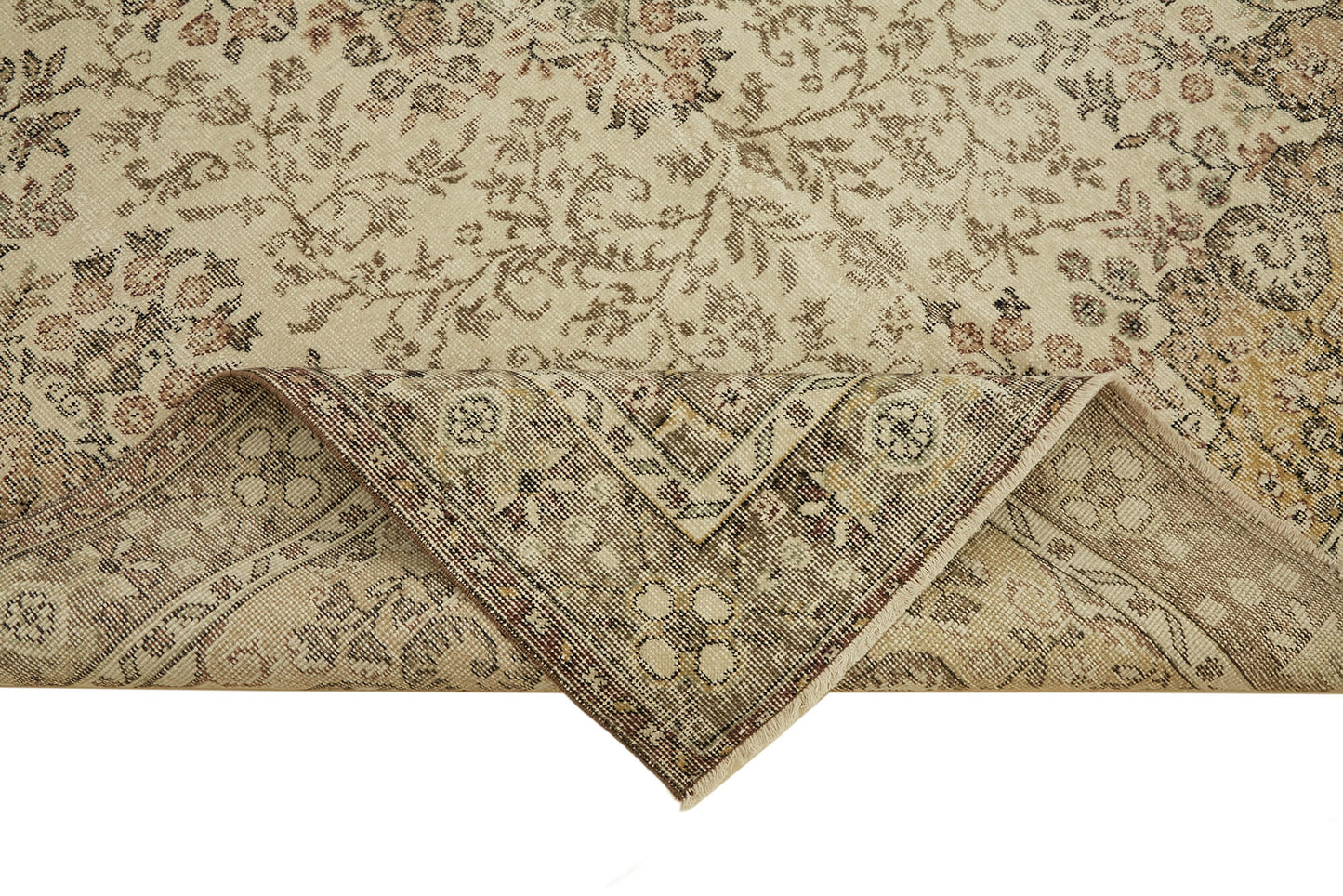 6x10 Beige Turkish Vintage Area Rug - 46354