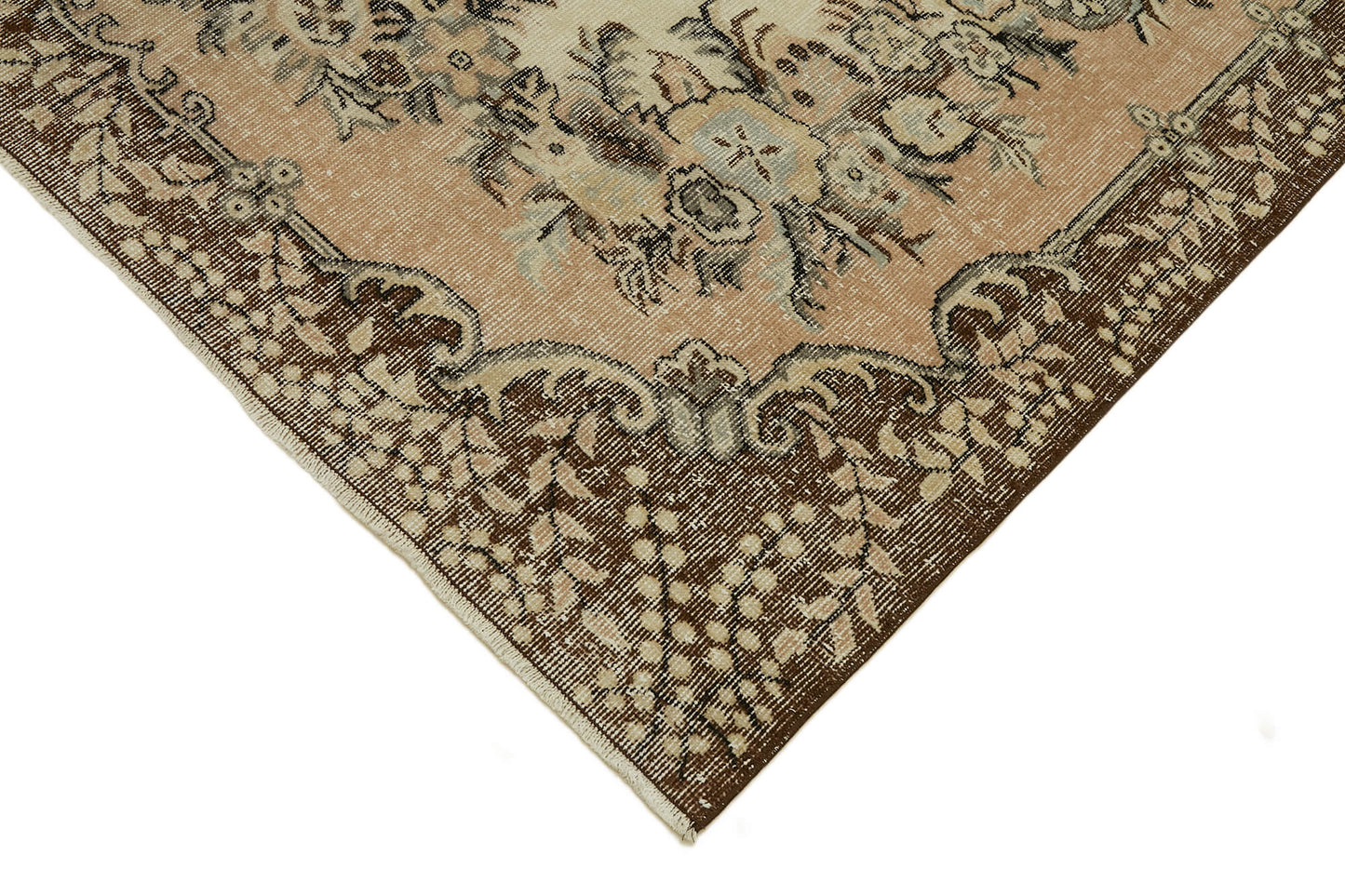 6x10 Beige Turkish Vintage Area Rug - 46357