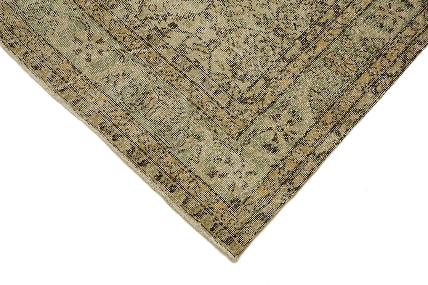 7x10 Beige Turkish Vintage Area Rug - 46358