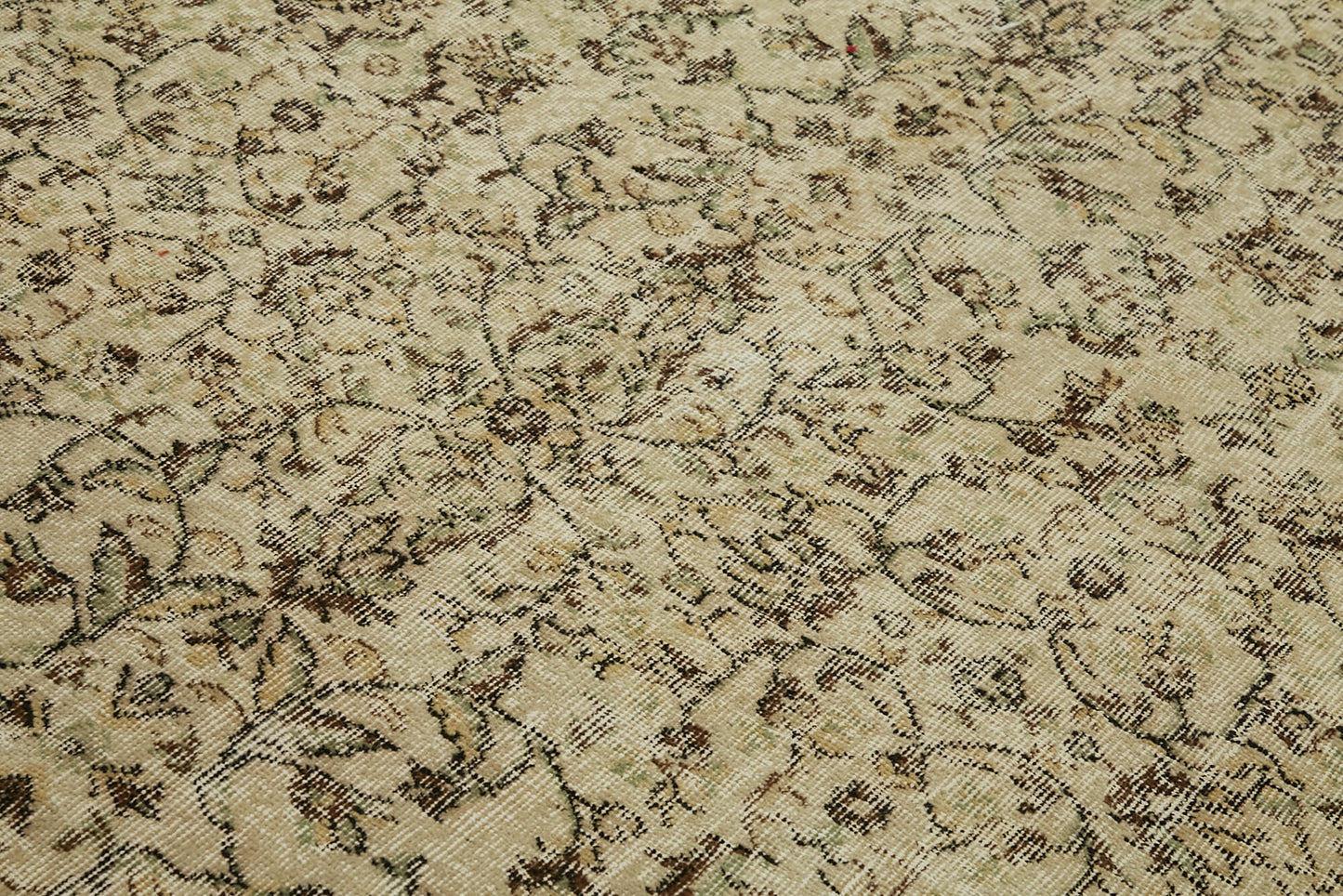 7x10 Beige Turkish Vintage Area Rug - 46358