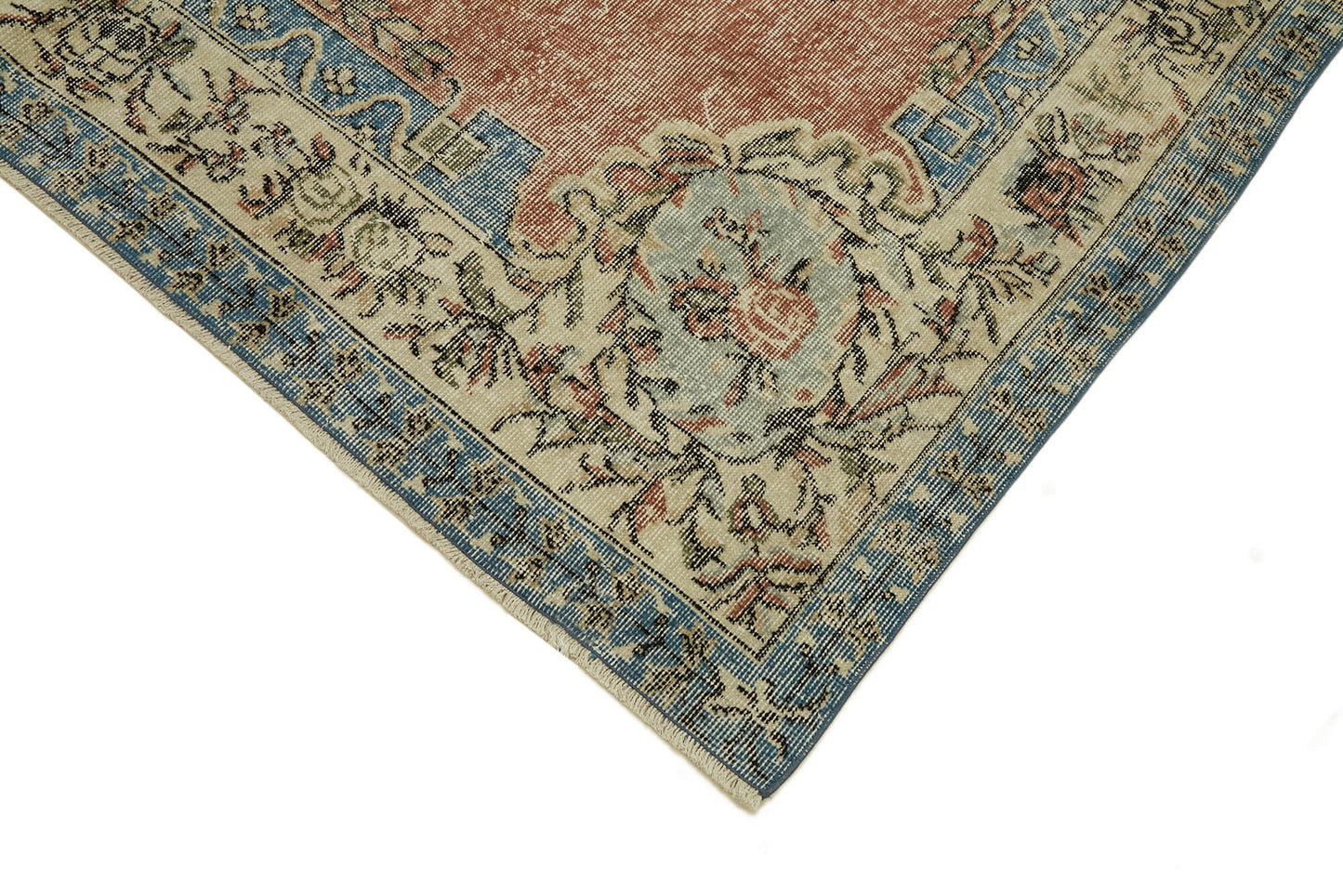 7x10 Beige Turkish Vintage Area Rug - 46359