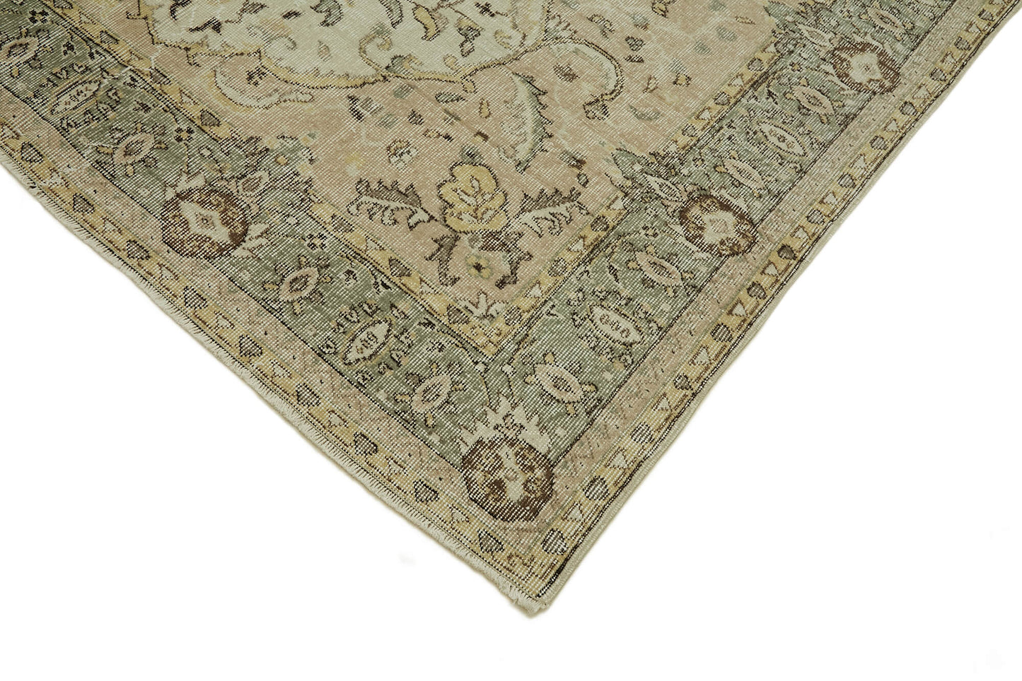 6x10 Beige Turkish Vintage Area Rug - 46363