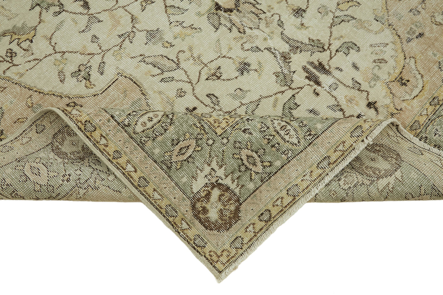 6x10 Beige Turkish Vintage Area Rug - 46363