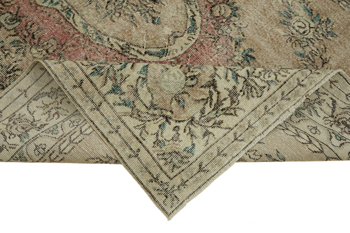 6x10 Beige Turkish Vintage Area Rug - 46364