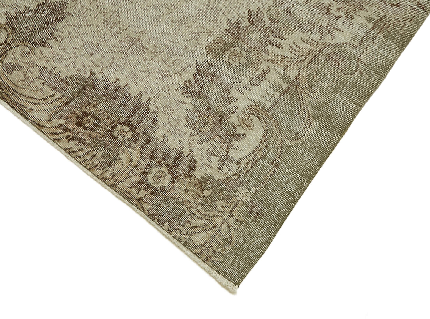 6x9 Beige Turkish Vintage Area Rug - 46365