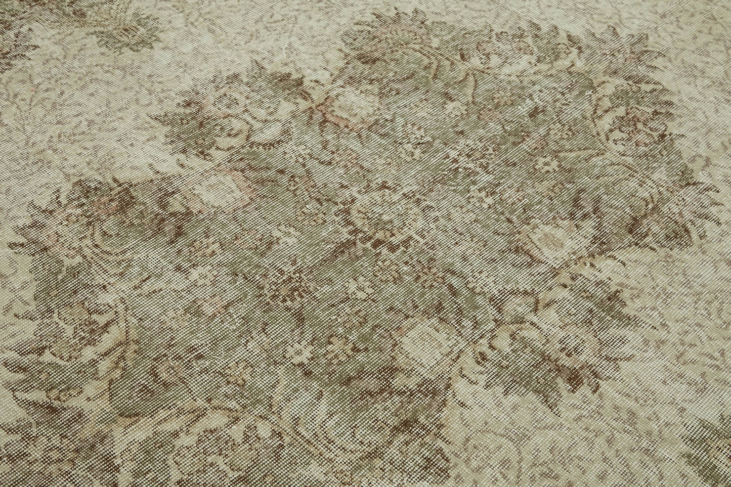 6x9 Beige Turkish Vintage Area Rug - 46365