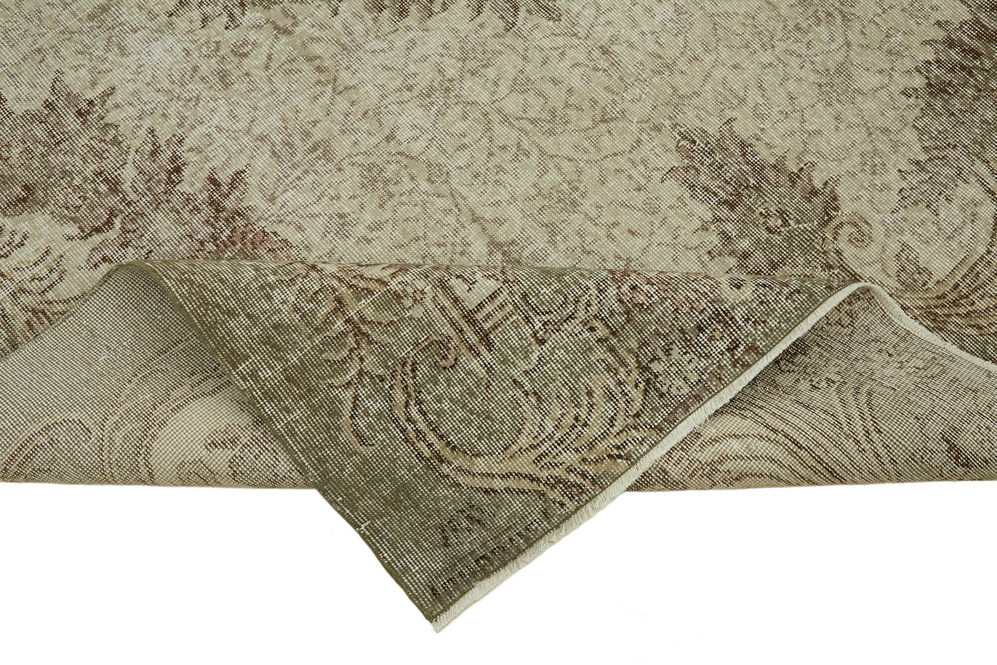 6x9 Beige Turkish Vintage Area Rug - 46365