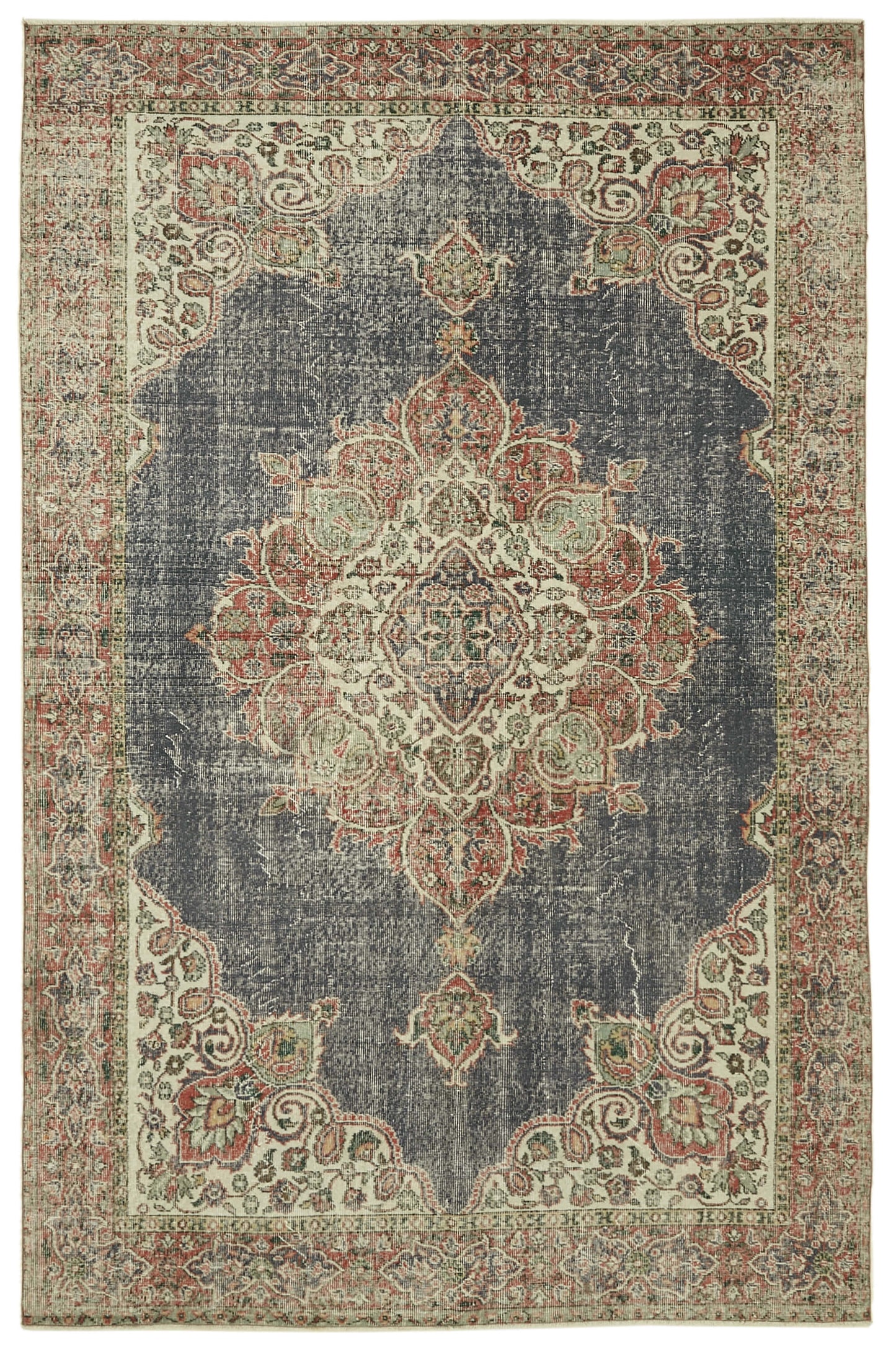 6x10 Beige Turkish Vintage Area Rug - 46369