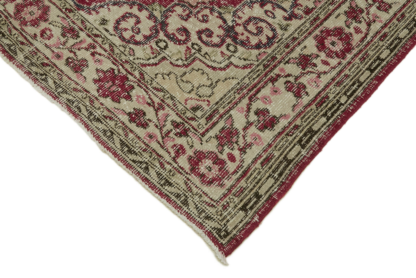 6x10 Beige Turkish Vintage Area Rug - 46372