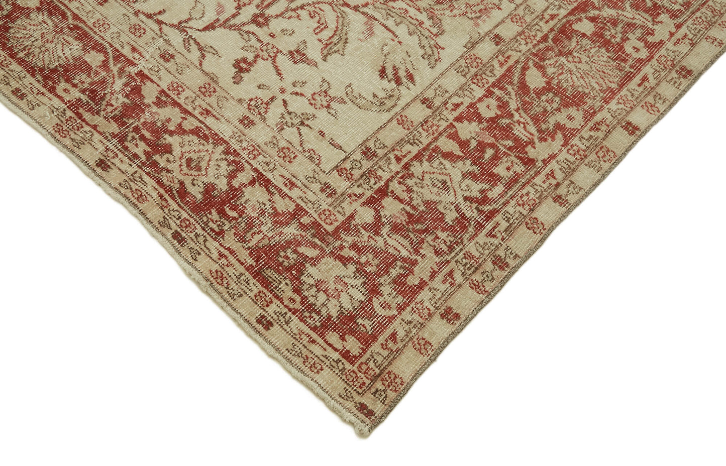 7x10 Beige Turkish Vintage Area Rug - 46375