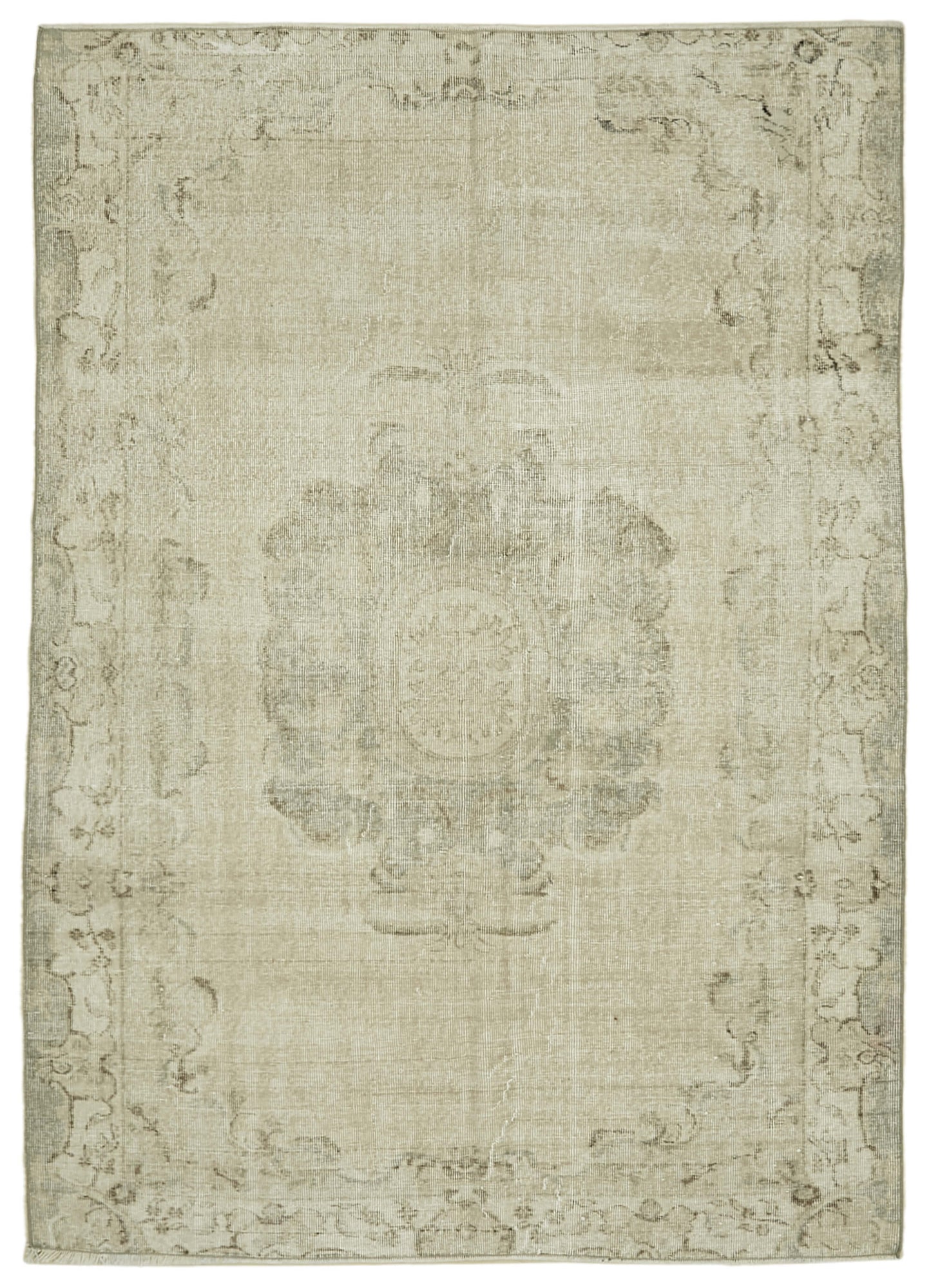 6x8 Beige Turkish Vintage Area Rug - 46377