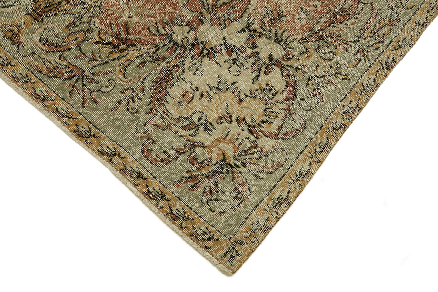 6x10 Beige Turkish Vintage Area Rug - 46378