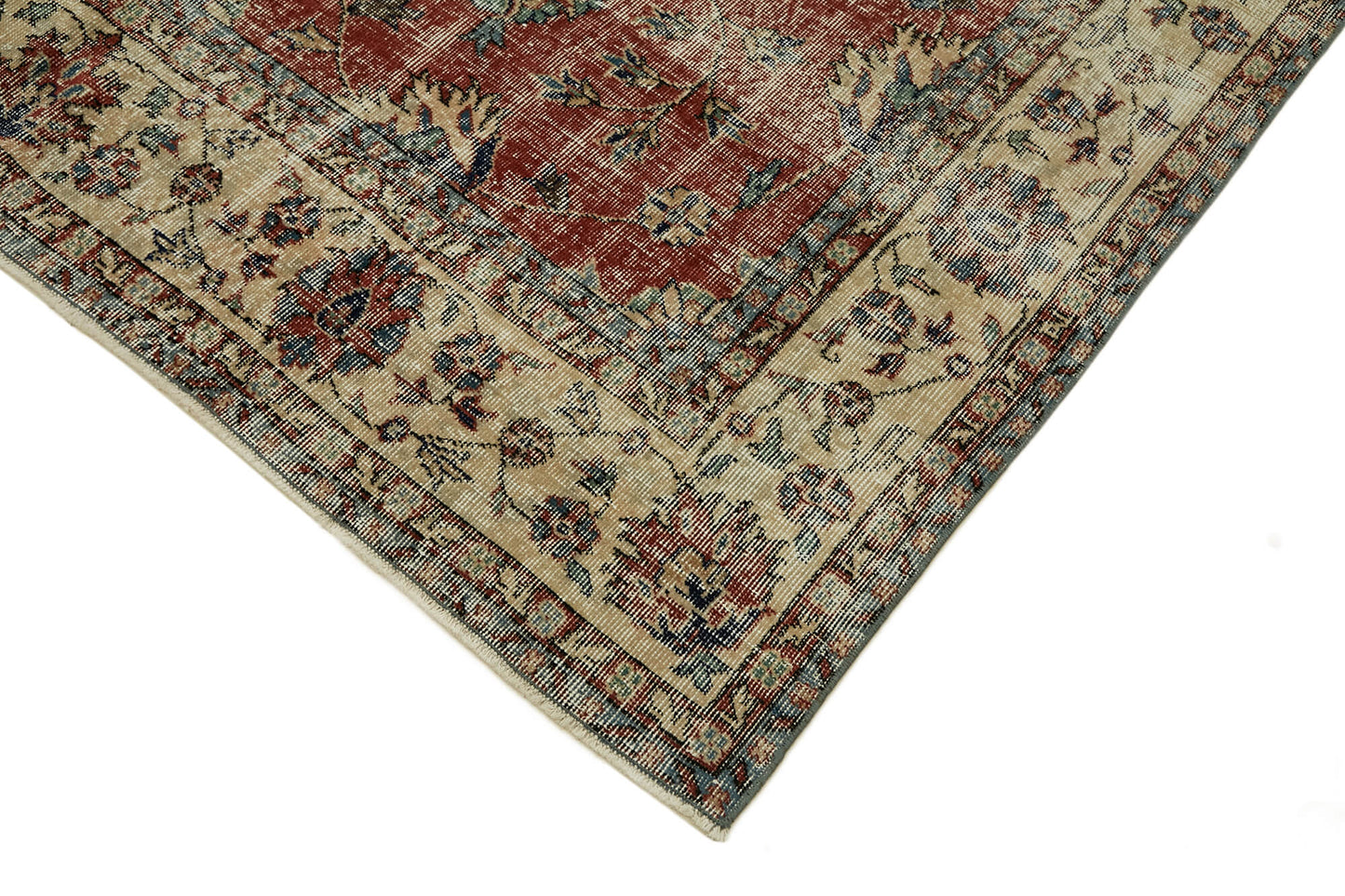 6x10 Beige Turkish Vintage Area Rug - 46386
